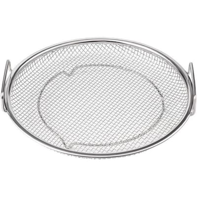 22 Cm Keuken Olie Zeef Roestvrij Stalen Frituurolie Zeef Pan Fijnmazige Zeef Mand Voor Frituren Bbq Voedsel frietjes zilver