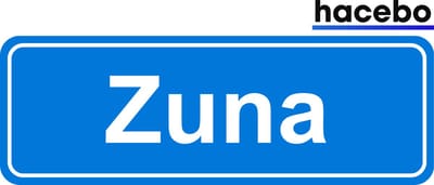 Hacebo - Plaatsnaam Sticker - 29x10 CM - Zuna sticker - Verkeersborden sticker - grappige cadeaus - Zuna