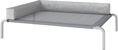Hundeliege Outdoor - 110x75x30cm - Verhoogd Bed voor Middelgrote Honden - L-vormig Kussen - Lichtgrijs