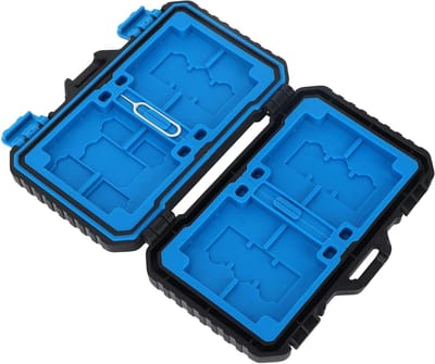 Geheugenkaarthouder - Opbergdoos Kaarten - Veilig Opbergen - Waterdicht Ontwerp - Capaciteit 27 - Blauw