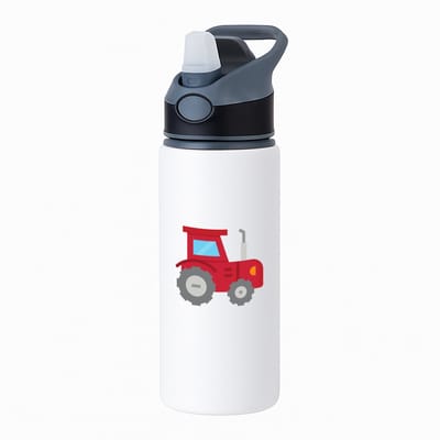 Hacebo® - Trekker waterfles met rietje zwart - Tractor - Boeren - Boerderij - voertuig - water fles - 650ML