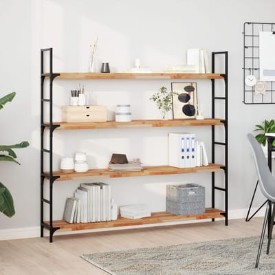 vidaXL - Wandschappen - 4 - st - zwevend - olieafwerking - 120x20x4 - cm - acaciahout