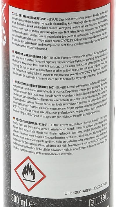 Kelfort Markeerverf 360 Graden Fluor Rood 500 ml - 1526291