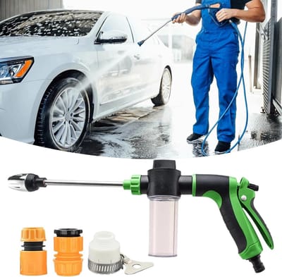 VHV-Hogedrukspuit - Tuinslang opzetstuk - Waterpistool tuinslang - Hogedruk mondstuk - Krachtige waterstraal - Multifunctioneel - Voor auto wassen, terras en tuin - Universele aansluiting - Groen
