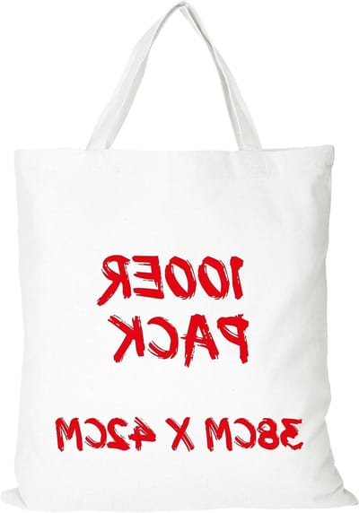 Katoenen Tas - Draagtas - Boodschappen Doen - Oeko-Tex Gecertificeerd - 100 Stuks 38x42cm - Wit