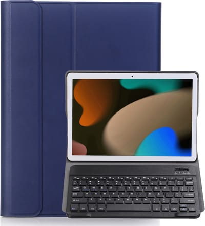 Hoes - Geschikt voor Apple iPad 7 (2019) - 10.2 inch - 7e Generatie - Keyboard Book Cover - Toetsenbord Case - Hoesje - Donkerblauw