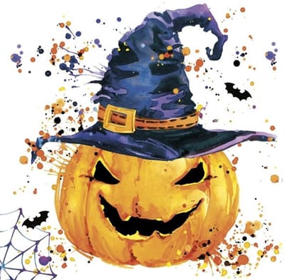 Lunch servetten Creepy pumkin with splashes - Daisy - 33x33 cm
