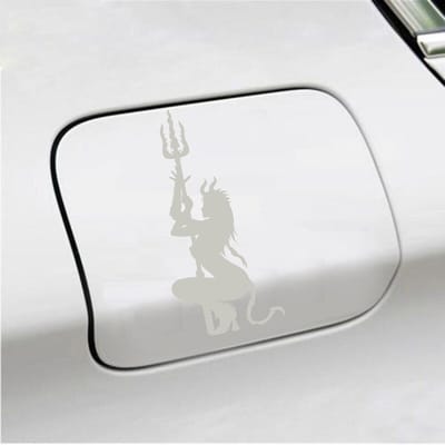 Bumpersticker - Duivel - 13,2 X 6,1 - Zilver