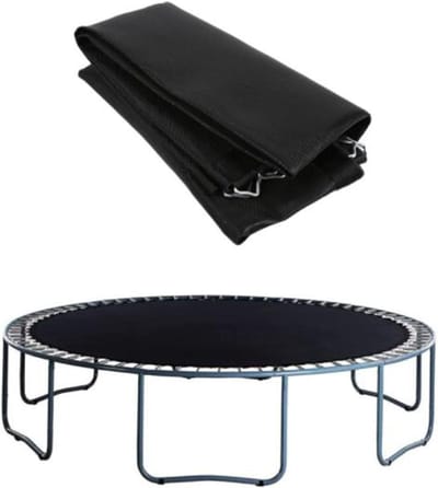 13FT Ronde Trampoline Vervangende Springmat met V-ringen, hoge elastische en waterbestendige UV-bestendige veiligheidsmat compatibel met 80 gesp veren zwart