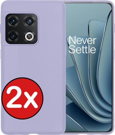Hoesje - 2 Stuks - Geschikt voor OnePlus 10 Pro - Sterk & Shockproof - Telefoonhoes - Back Cover - Case Siliconen - Telefoon Hoes - Lila
