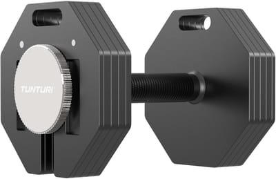 Tunturi Rapid Adjustable Dumbbell - Enkele dumbbellset van 20kg - Verstelbaar van 4 t/m 20 kg - 9 dumbels in één - Gewichtenset voor home gym