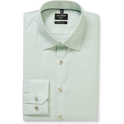 OLYMP No. Six Overhemd, Super Slim, Kent, Lichtgroen