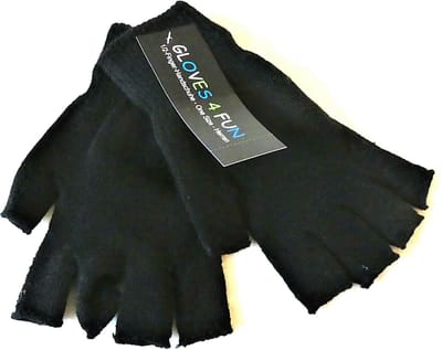 Handschoen Heren zonder vingertoppen - 1/2 Vingers - Zwart