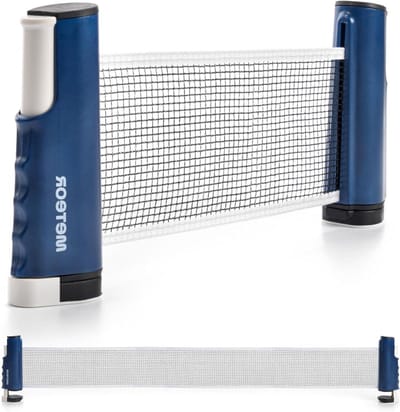 Tafeltennisnet Set - Uittrekbaar Net - Tafeltennis Spelen - Veerbelast Handvat - 190 x 2 x 145 cm - Blauw
