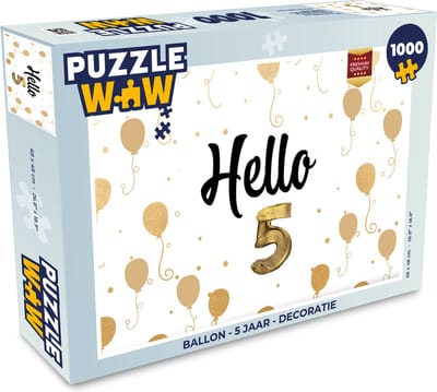Puzzel Ballon - 5 jaar - Decoratie - Legpuzzel - Puzzel 1000 stukjes volwassenen
