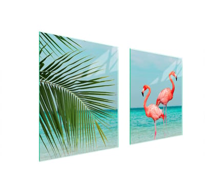 TMK ArtDeko - Glas Beschermplaat voor Fornuis - 85x52 cm - Flaming - Multifunctioneel - Veilig