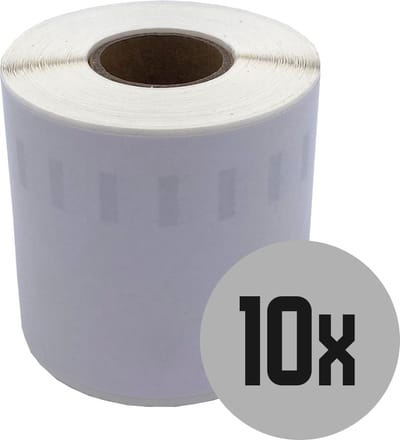DULA Dymo Compatible labels - Wit - 99019 - S0722480 - Brede orderneretiketten - 10 rollen - 59 x 190 mm - 110 labels per rol