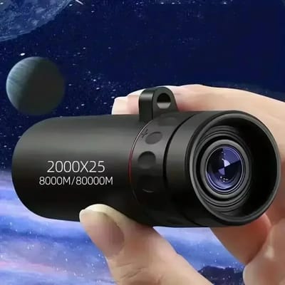 Mini Télescope Monoculaire Portable 2000x25 HD Télescope pour Téléphone Mobile avec Support Télescope pour Camping Chasse Observation d'Oiseaux