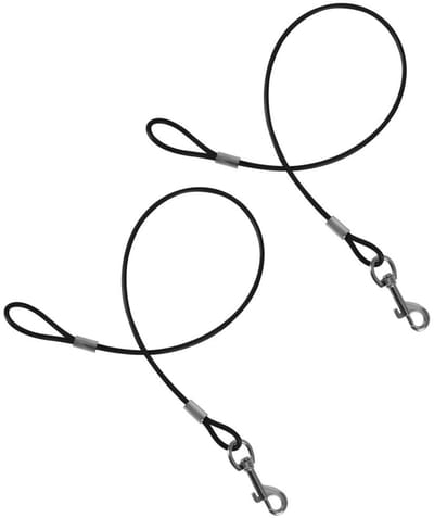 Dailygoods- Hondenriem Verlengkabel 60 cm - 2 Stuks - Kauwbestendig - Metalen Haken 360° - Robuust Draadsnoer - Geschikt voor Kleine/Middelgrote Honden - Hondentouw