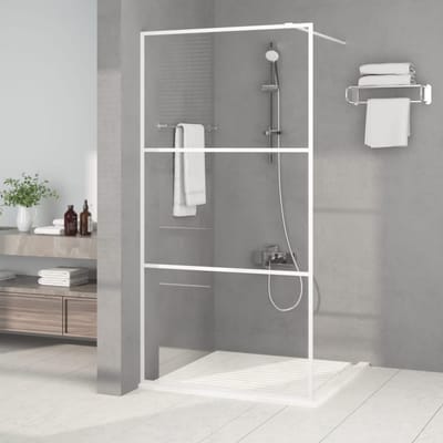 vidaXL - Inloopdouchewand - 100x195 - cm - transparant - ESG-glas - wit