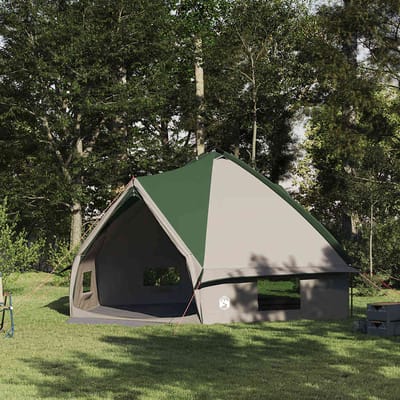 vidaXL - Teepee - Tent - voor - 10 - Personen - 10-persoons - Groen - en - Wit