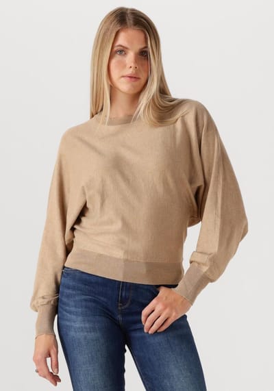 Minus Dana Bat Sleeve Knit Pullover Truien & vesten Dames - Sweater - Hoodie - Vest- Beige - Maat XXL