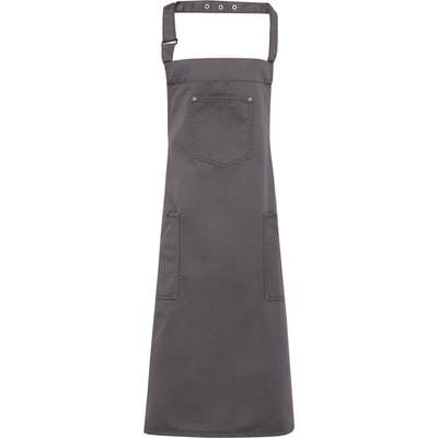 Premier Unisex Chino Cotton Bib Apron (Staal)