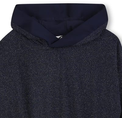 Meisjes glitterjurk met capuchon donkerblauw 128