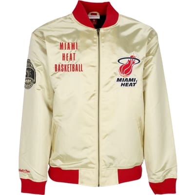 Bomberjack voor heren Nba Team Og 2.0 lichtgewicht satijnen jack Vintage logo Miahea goud