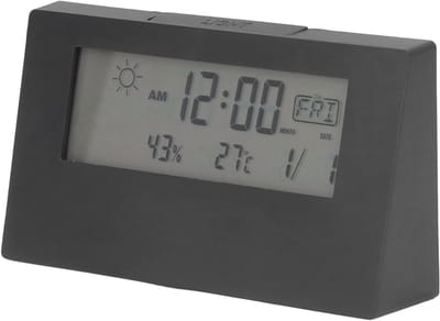 Aurixi® Dementieklok – Digitale Klok met Alarmfunctie – Kalenderklok met Digitale Wekker - Zwart-14cm x 8cm x 4cm