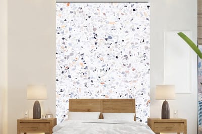Behang - Fotobehang Graniet - Structuur - Design - Wit - Breedte 200 cm x hoogte 300 cm