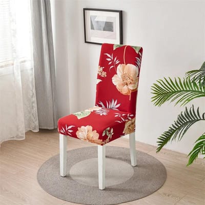 Eetkamerstoelhoes Elastisch Bloemenstijl Stretch Stoelhoezen Stoelhoezen Beschermer Verwijderbaar voor Bruiloft el Keuken 1pc Chair Cover