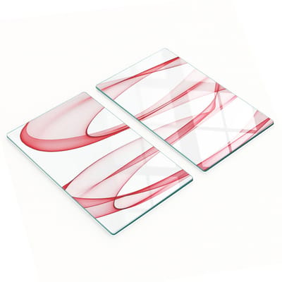 Stijlvolle en duurzame glazen borden met abstracte golfprint 2x30x52 cm