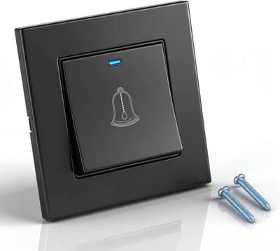 Deurbel Drukknop - Schakelaar Paneel - Toegangscontrole - Brandvertragend Materiaal - 86x86 mm - Zwart