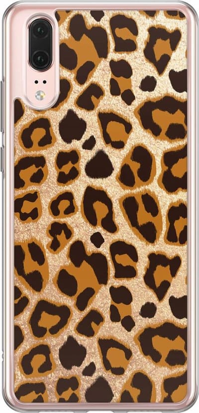 Casimoda® hoesje - Geschikt voor Huawei P20 - Luipaard Print - Siliconen/TPU - Soft Case - Bruin - Luipaardprint