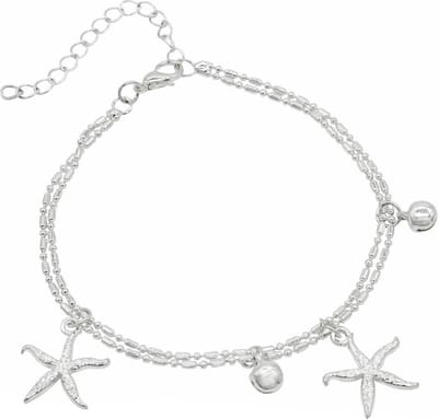 Fako Bijoux® - Enkelbandje - Enkelsieraad - Zeester - Zilverkleurig