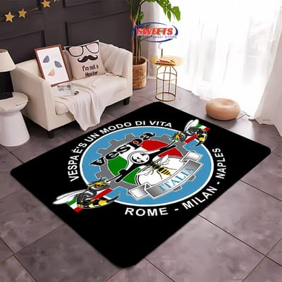 V-Vespa M0t0 3D-geprinte tapijt voor woonkamer, slaapkamer, hal, lange strook, antislip, zacht gebiedskleed, bankdeurmat, huisdecoratiemat 60*90cm