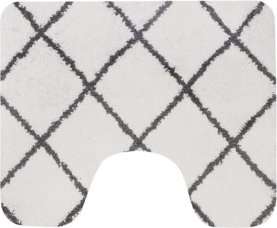 Dutch House Toiletmat Menton - WC Mat 60x50cm - Wit - Antislip - Toiletmat met uitsparing - Badkamer Mat - WC Mat - Snel Absorberend - Snel Drogende Toiletmat