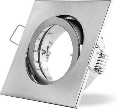 LEDmaxx Inbouwspot vierkant geborsteld ijzer kantelbaar bajonetsluiting voor GU10 | zaagmaat 68mm | GU10 | Max 1x50W exclusief