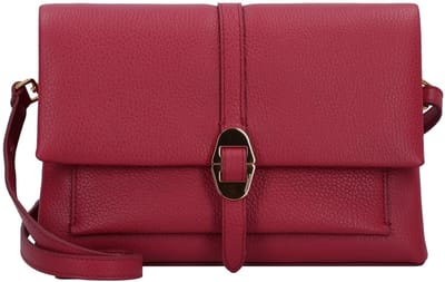 COCCINELLE Leren Schoudertas Dorian Handbag Grained Leather Sangria Donkerrood