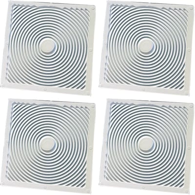 Trillingsdempers vierkant 80 x 80 x 6 mm | Set van 4 stuks | Platte variant met profiel voor extra grip | Multaparts® huismerk
