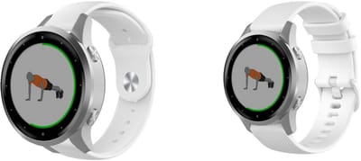 Strap-it Bundel van 2 Siliconen Bandjes - Geschikt voor Vivoactive 4S - Wit & Wit - Sportbandje - Sportarmband - Siliconen Band - Waterbestendig & zweetbestendig