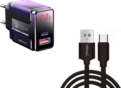 DrPhone HALO5-x-SW - 18W Lader met USB C / Type-C 2 Meter Lange Gevlochten Kabel - Oplaadkabel Geschikt voor N-Switch / N-Switch Lite