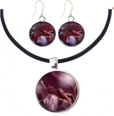 Set Burberie allergievrij oorbellen en ketting - Charme Bijoux