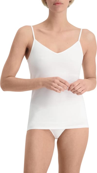 Noshirt Spaghetti Top - Lite Cotton - Diepe V-Hals - Katoen - Wit - S