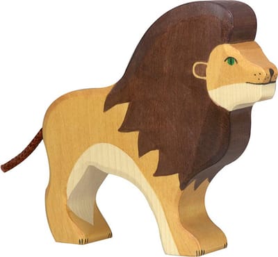 HOLZTIGER Wildernis - Leeuw - 15X3X13Cm - Houten Figuur - Handgemaakt