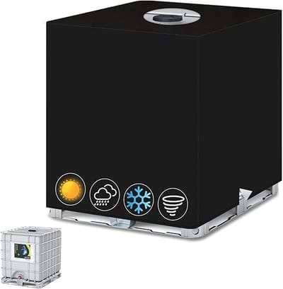 Famanu - IBC tankafdekking 1000L 420D waterdichte containerafdekking uv-beschermfolie regenwatertank
