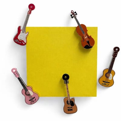 TLVX 5 stuks 3D Gitaar Magneten / Leuke Koelkast Magneten / Foto Magneet / Muzikale Speel- en Leer Magneten / School / Whiteboard / Muziek Gitaren / Boodschappenlijst / Notitie / Memo bord / Kantoor / Schoolbord / Magnetisch / Kleur Magneetjes