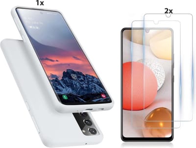 Hoesje Geschikt Voor Samsung Galaxy S20 Hoesje Soft Nano Silicone Backcover Gel Wit Met 2x Glazen Screenprotector