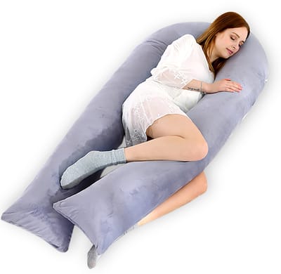 CALIYO Zwangerschapskussen XXL - 320cm - Afneembare Hoes - Zijslaapkussen / Body Pillow / Lichaamskussen / Voedingskussen